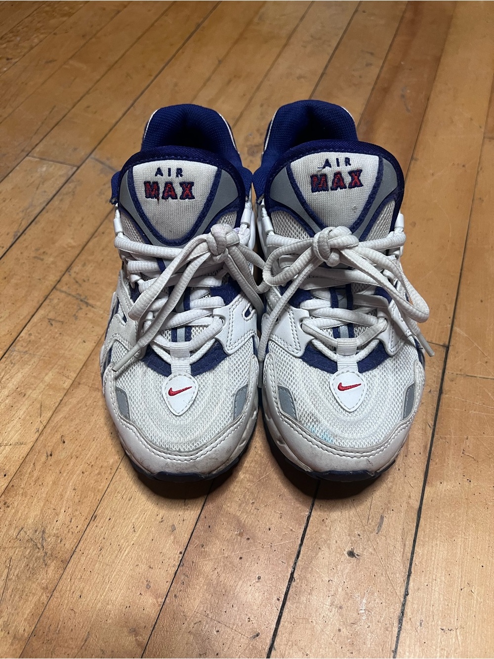 Nike White and Purple Air Max Sneakers